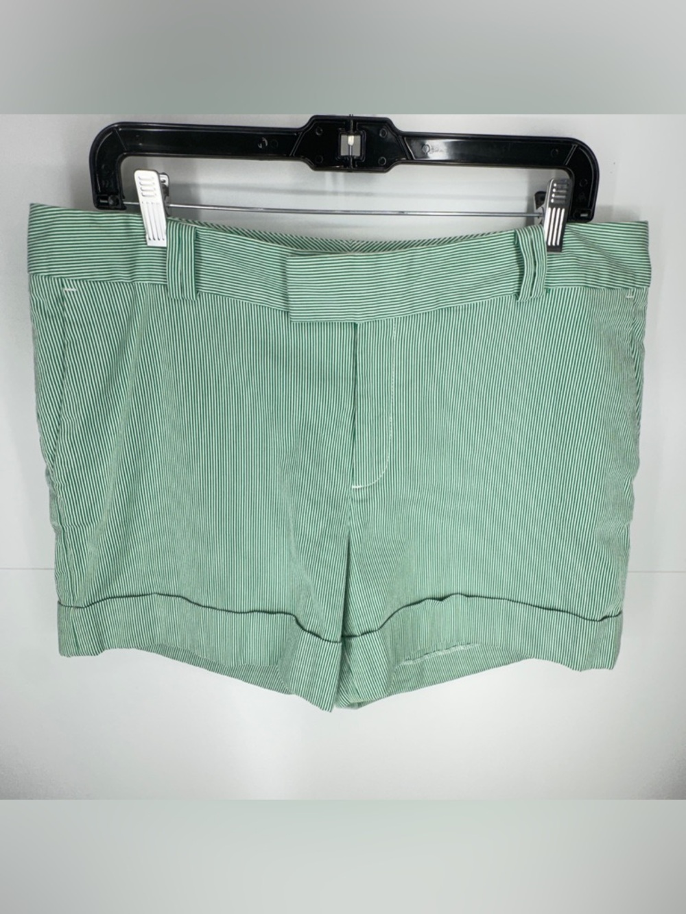 Banana Republic Martin Fit Tailored Shorts in Verde Microstripe